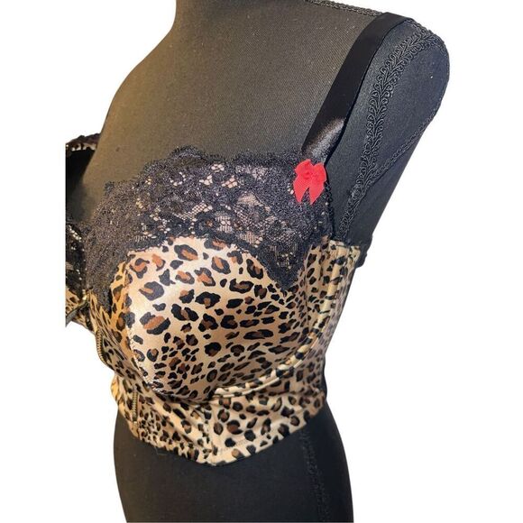 Women's Cacique Intimates Zipper cheetah Print Balconette 44DD Bra - Picture 4 of 8